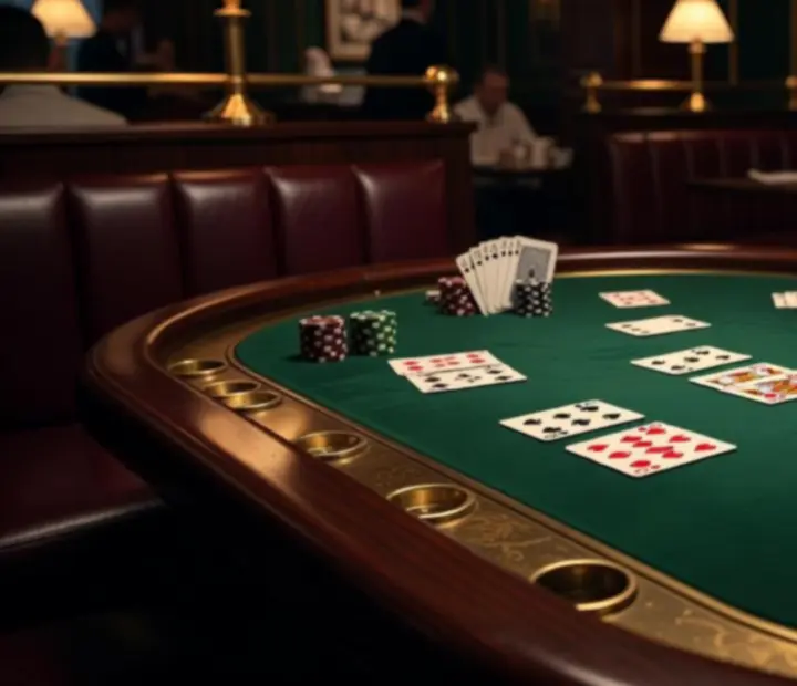 Tables de poker raffinées avec jetons et cartes